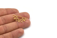 Brass Sun Charm, 12 Raw Brass Rising Sun Shaped Charms With 1 Loop, Charm Pendants (17x30x0.60mm) A5176