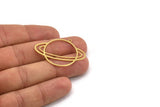 Brass Saturn Charm, 12 Raw Brass Saturn Shaped Charms With 1 Loop, Pendants, Planet Findings (29x37x0.60mm) A5147