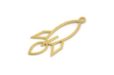 Brass Rocket Charm, 24 Raw Brass Rocket Shaped Charms With 1 Loop, Charm Pendants (30x13x0.60mm) A5149