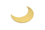 Brass Moon Charm, 8 Raw Brass Crescent Moon Shaped Charms With 1 Hole (29x10x0.60mm) A5138