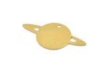 Brass Saturn Charm, 6 Raw Brass Saturn Shaped Charms With 1 Hole, Pendants, Planet Findings (20x39x0.60mm) A5145