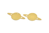 Brass Saturn Charm, 6 Raw Brass Saturn Shaped Charms With 1 Hole, Pendants, Planet Findings (20x39x0.60mm) A5145