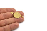Brass Saturn Charm, 6 Raw Brass Saturn Shaped Charms With 1 Hole, Pendants, Planet Findings (20x39x0.60mm) A5145