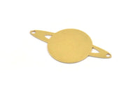 Pirinç Satürn Tılsımı, 2 Delikli 6 Ham Pirinç Satürn Şekilli Tılsım, Kolye Uçları, Gezegen Parçaları, Bağlantı Parçaları (20x39x0,60 mm) A5151