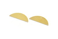 Yarım Daire Charm, 3 Delikli 10 Ham Pirinç Yarım Ay Bağlantı Parçası (11x30x0,60 mm) A5163