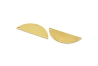 Yarım Daire Charm, 3 Delikli 10 Ham Pirinç Yarım Ay Bağlantı Parçası (11x30x0,60 mm) A5163
