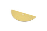 Semi Circle Charm, 10 Raw Brass Half Moon Charms With 1 Hole (11x28x0.60mm) A5162