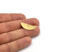 Semi Circle Charm, 10 Raw Brass Half Moon Charms With 1 Hole (11x28x0.60mm) A5162