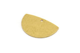 Semi Circle Charm, 12 Raw Brass Half Moon Charms With 1 Hole (12x18x0.60mm) A5160