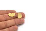 Semi Circle Charm, 12 Raw Brass Half Moon Charms With 1 Hole (12x18x0.60mm) A5160