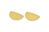Semi Circle Charm, 8 Raw Brass Half Moon Charms With 1 Hole (16x24.5x0.60mm) A5161