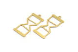 Brass Hourglass Charm, 12 Raw Brass Hourglass Shaped Charms With 1 Loop (32.5x15.5x0.60mm) A5185