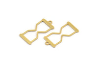 Brass Hourglass Charm, 50 Raw Brass Hourglass Shaped Charms With 1 Loop (22x10x0.60mm) A5183