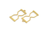 Brass Hourglass Charm, 50 Raw Brass Hourglass Shaped Charms With 1 Loop (22x10x0.60mm) A5183