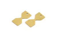 Brass Hourglass Charm, 24 Raw Brass Hourglass Shaped Charms With 1 Hole (16x7.5x0.60mm) A5181