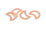 Copper Moon Blank, 10 Raw Copper Moon Stamping Blanks, Findings (25x15x0.70mm) M758