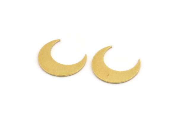 Brass Moon Blank, 24 Raw Brass Crescent Moon Blanks, Brass Blanks (13.5x4.5x0.60mm) A5188