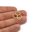 Pirinç Altıgen Charm, 1 Döngülü 24 Ham Pirinç Altıgen Şekilli Charm, Küpe Parçaları, Geometrik Charmlar (26x21x0,60 mm) A5202