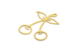 Brass Fruit Charm, 24 Raw Brass Cherry Shaped Charms With 1 Loop, Findings (29x22x0.60mm) A5200