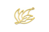 Brass Leaf Charm, 24 Raw Brass Leaf Charms With 1 Loop, Charm Pendants (29x22x0.60mm) A5194
