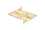 Brass Triangle Charm, 8 Raw Brass Triangle Shaped Charms With 1 Loop (31x32x0.60mm) A5199