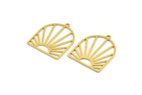 Brass Sun Charm, 8 Raw Brass Sun Shaped Charms With 1 Loop, Charm Pendants, Findings (26x22x0.60mm) A5227