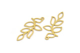 Brass Leaf Charm, 24 Raw Brass Branch Charms With 1 Loop, Charm Pendants (33x16x0.60mm) A5220