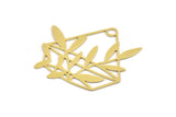 Brass Flower Charm, 4 Raw Brass Potted Plant Shaped Charms With 1 Loop, Findings (38x42x0.60mm) A5218