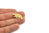 Brass Bear Charm, 6 Raw Brass Bear Shaped Charms With 1 Loop, Earring Charm Findings (17x30x0.60mm) A5211
