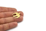Brass Bird Charm, 10 Raw Brass Bird Shaped Charms With 1 Loop (29x19x0.60mm) A5238