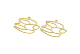 Brass Bird Charm, 24 Raw Brass Bird Shaped Charms With 1 Loop (22x28x0.60mm) A5233