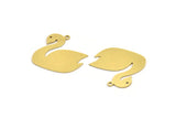 Brass Swan Charm, 6 Raw Brass Swan Shaped Charms With 1 Loop (24x25x0.60mm) A5239