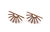 Copper Sun Earring, 8 Raw Copper, Copper Sun, Copper Stud Earrings (13x25x0.70mm) M01408 A5331