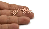 Copper Sun Earring, 8 Raw Copper, Copper Sun, Copper Stud Earrings (13x25x0.70mm) M01408 A5331