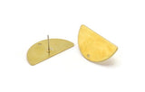 Pirinç Ay Küpe, 1 Delikli 4 Ham Pirinç Yarım Daire Küpe (30x15x0,80 mm) B0136 A5407