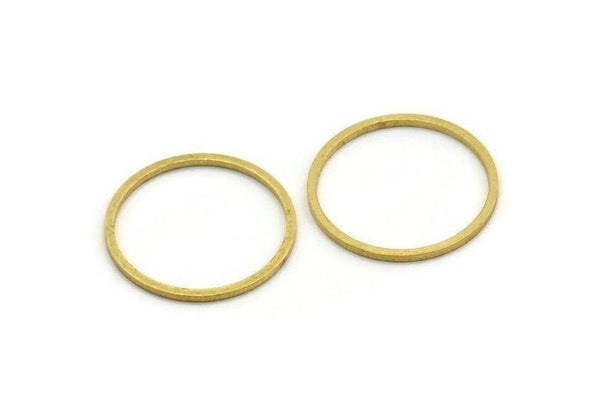 20mm Circle Connectors - 50 Raw Brass Circle Connectors (20x1x1mm) Bs 1094