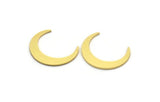 Brass Moon Blank, 12 Raw Brass Crescent Moon Shaped Blanks, Findings (25x5x1mm) A5449