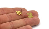 Brass Cactus Earring, 8 Textured Raw Brass Cactus, Tiny Cactus Stud Earring (14x9x0.80mm) M02998 A5453