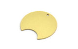 Brass Round Charm, 6 Raw Brass Crescent Moon Charms With 1 Hole, Findings (24x17x0.80mm) A5474