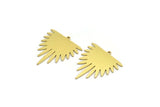 Brass Irregular Charm, 6 Raw Brass Irregular Shaped Charms With 1 Loop (32x29x0.80mm) A5445