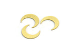 Brass Moon Blank, 50 Raw Brass Crescent Moon Blanks, Brass Blanks (12x3x0.60mm) A5475