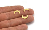 Brass Moon Blank, 50 Raw Brass Crescent Moon Blanks, Brass Blanks (12x3x0.60mm) A5475