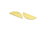Semi Circle Charm, 8 Raw Brass Half Moon Charms With 1 Hole (30x11x0.60mm) A5447