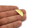 Semi Circle Charm, 8 Raw Brass Half Moon Charms With 1 Hole (30x11x0.60mm) A5447