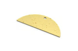Semi Circle Charm, 8 Raw Brass Half Moon Charms With 1 Hole (30x11x0.60mm) A5447