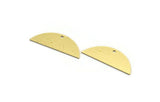 Semi Circle Charm, 8 Raw Brass Half Moon Charms With 1 Hole (30x11x0.60mm) A5447