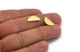 Semi Circle Blank, 24 Raw Brass Half Moon Blanks, Stamping Blanks (16x7x0.60mm) A5440