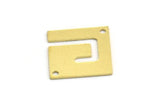 Brass Square Charm, 8 Raw Brass Square Charms With 2 Holes (17x17x0.60mm) A5444