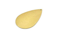 Brass Drop Charm, 8 Raw Brass Drop Charms With 1 Hole, Earrings, Findings (31x20x0.80mm) D0818