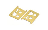 Brass Written Charm, 4 Raw Brass To Do Written Charms With 2 Loops, Charm Pendants (24x32x0.60mm) A5236